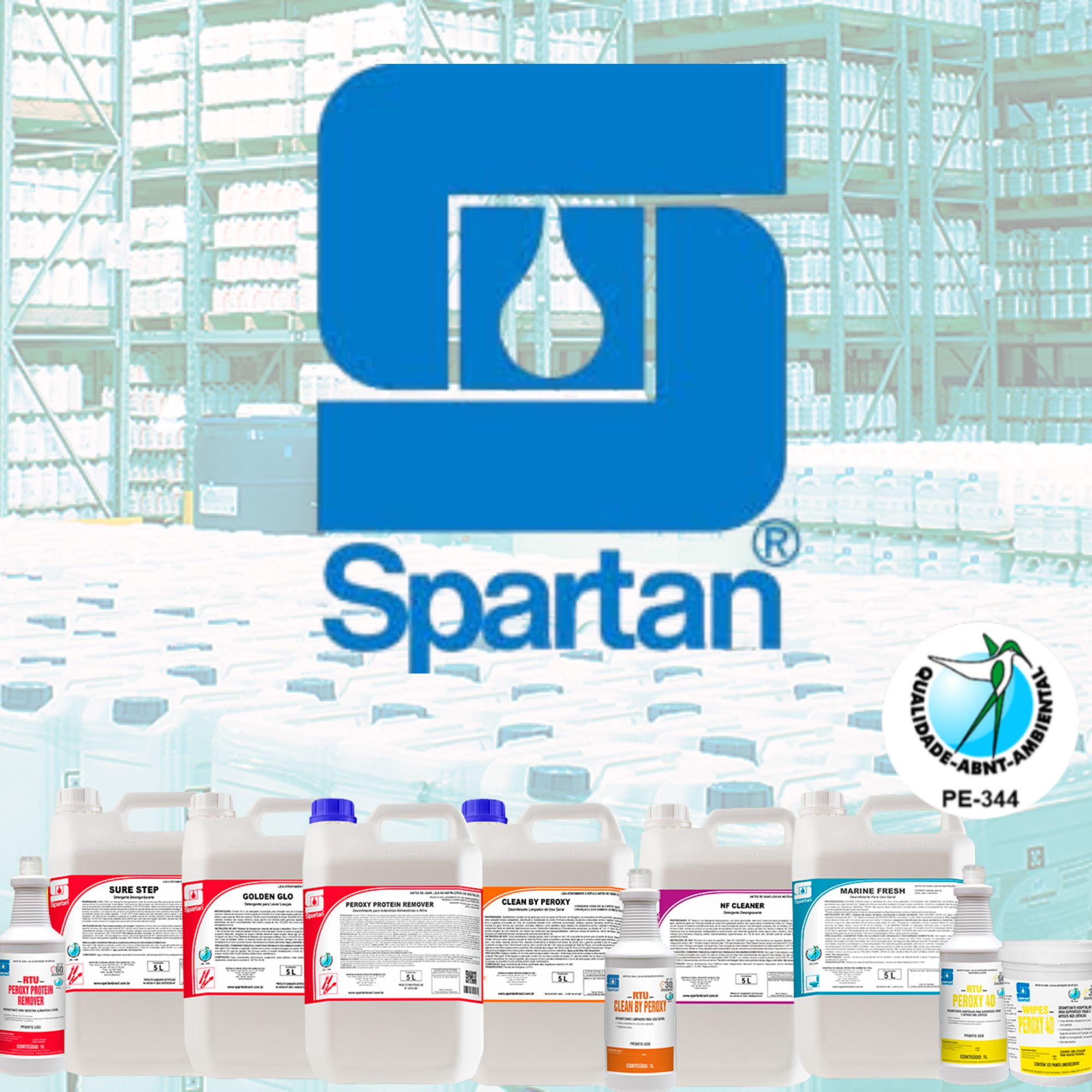 Produtos Spartan para limpeza pesada e soluções técnicas de higienização distribuídos pela G2F no Espírito Santo para empresas B2B